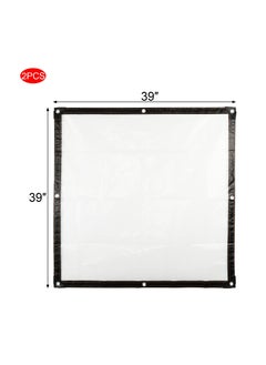 SYOSI غطاء شفاف، 2 قطعة 39x39IN غطاء تارب ثقيل الوزن مقاوم للماء قماش تاربولين PVC مع حلقات متعددة الاستخدامات للحدائق والتخييم والسفر حماية من الأشعة فوق البنفسجية غطاء بلاستيكي شفاف للاحتباس الحراري في الحديقة  - Image 4