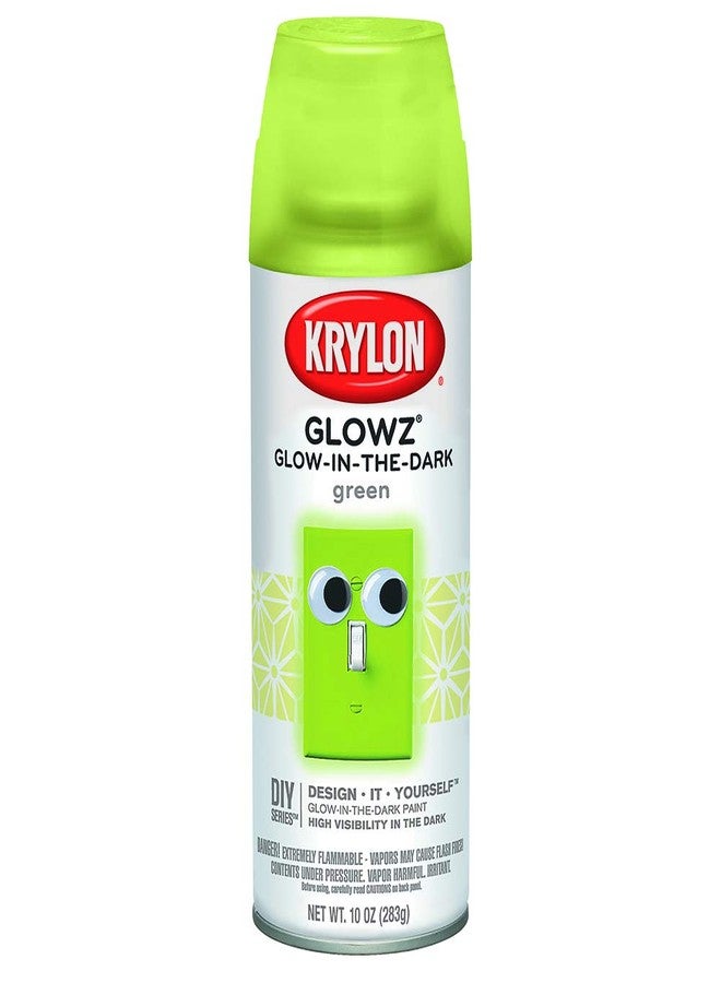 Krylon K03051000 Glowz® Glow-in-The-Dark Paint, Green Glowz - 10 Ounce - Image 1