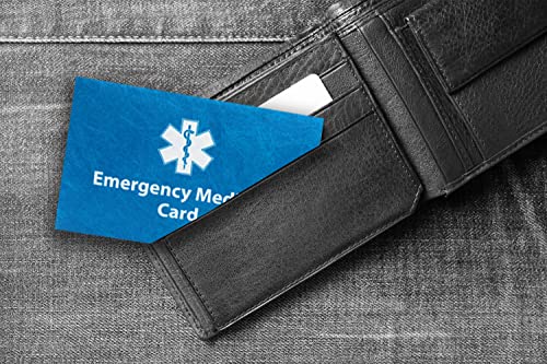 Universal Medical Data Emergency Medical Alert Informations ID Wallet Cards with Protective Tyvek Sleeves – Recognizable Star of Life Symbol for First Responders, Pocket Size, Pack of 4 - Image 4