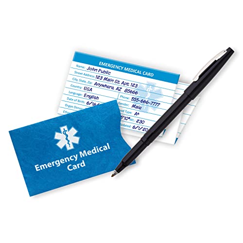 Universal Medical Data Emergency Medical Alert Informations ID Wallet Cards with Protective Tyvek Sleeves – Recognizable Star of Life Symbol for First Responders, Pocket Size, Pack of 4 - Image 5