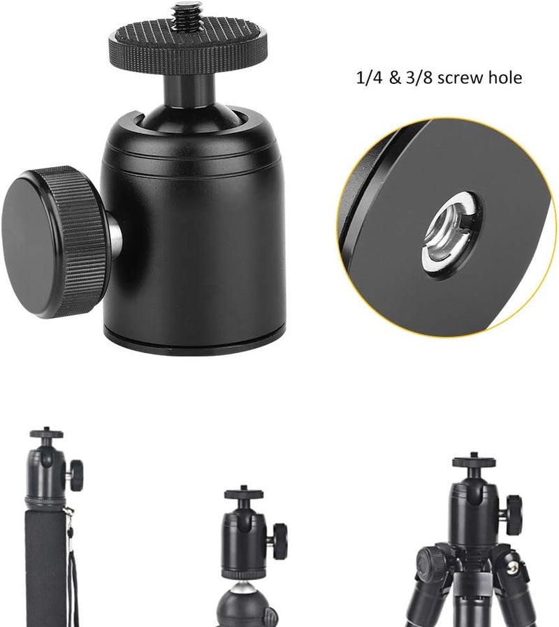 Tripod Ball Head, Ball Head K26 3.5x3.5x5.8cm Black Aluminum Alloy 360° Rotatable Monopod Panoramic Ball Head Mini Tripod with 1/4 Inch Mount for Mirrorless Camera, SLR Camera - Image 5