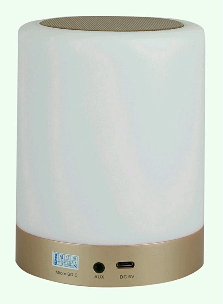 مصباح LED ذكي باللمس Sq112 مع مكبر صوت بلوتوث مع جهاز تحكم عن بعد، قابل لإعادة الشحن مع تلاوات كاملة من أئمة مشهورين وترجمة القرآن بعدة لغات - RGB - Image 4