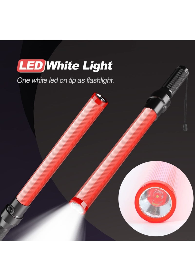 Traffic Wand 21inch LED Traffic Control Baton Night Safety Signal Wand with 3 Flashing Modes Air Marshaling Signal Wand Plus White LED on Tip for Airport Car Directing Outdoor Camping 2Pcs - Image 5