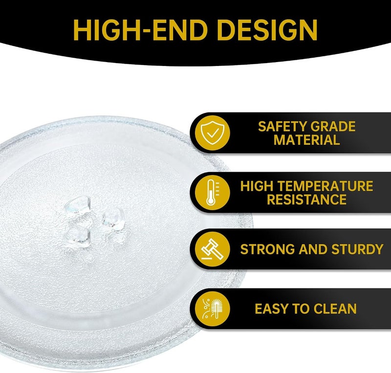 Rotaglass 12.75" Microwave Glass Turntable Plate, 12.75" / 33 cm Microwave Tray Replacement Glass Plate, Glass Tray Replacement for LG, GE, Magic Chef, Hotpoint, Panasonic, Kenmore, etc - Image 3