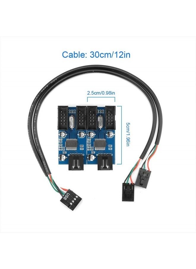 9pin USB Header Male 1 to 4 Female Extension Card USB 2.0 Splitter Cable Connector for Motherboard, Adapter Port Multiplier for CPU, WiFi Receiver, Fans, and RGB Light …