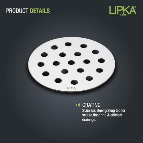 LIPKA Stainless Steel Drain Jali Cover – 3 Inch Round Bathroom Floor Drain Strainer, Anti-Clog Water Outlet Cover, Rust-Proof Drainage Jali for Kitchen, Balcony, Shower, Bathroom Pack of 4 - Image 4