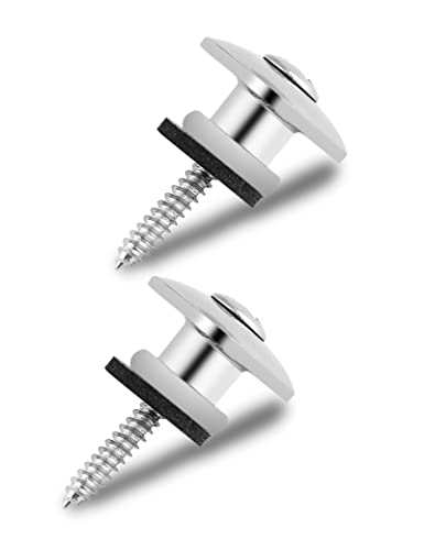 Bogart Guitar Strap Buttons Straplocks Tail Nail End Pins with Screws and Washers Flat Head for Acoustic Guitar Electric Guitar Bass Banjo Ukulele Set of 2pcs Chrome. - Image 5