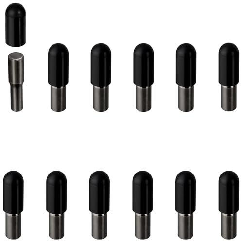 whitesnow 12pcs Metal Dual Diameter 1/4 Inch 5mm Shelf Pegs Pins Replacement Kitchen Cabinet Shelves Support Holders Bookshelf Bookcase Cupboard Adjustable Wood Glass Shelving Peg, Black Nickel - Image 1