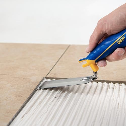 QEP 6 in. x 2 in. Comfort Grip Flat Margin Flooring Trowel with Bucket Hook, Silver (42112) - Image 2