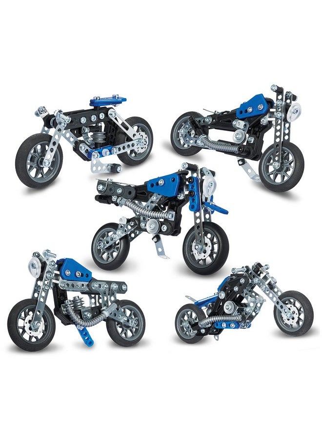 Meccano MECCANO Erector, 5 in 1 Model Building Set - Motorcycles, 174 Pieces, for Ages 8 and up, STEM Construction Education Toy  - Image 2