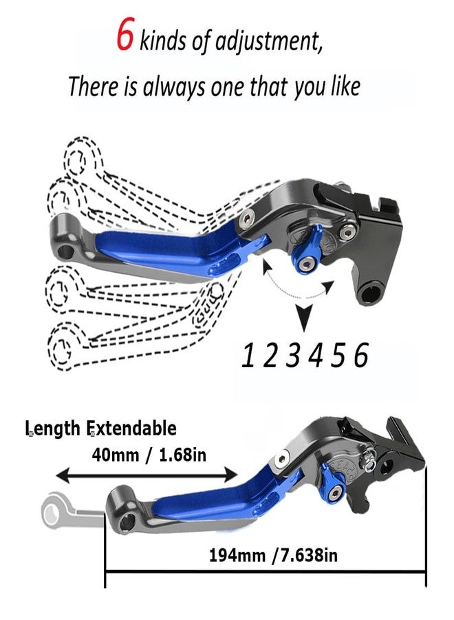 FREAXLL GSXR 600 750 1000 Motocycle Brake Clutch Levers Set for Suzuki GSX-R 600 GSX R 750 2011-2019 GSXR 1000 2009-2019 GSXS 1000 F ABS 2015-2019((Gray/Blue) - Image 4