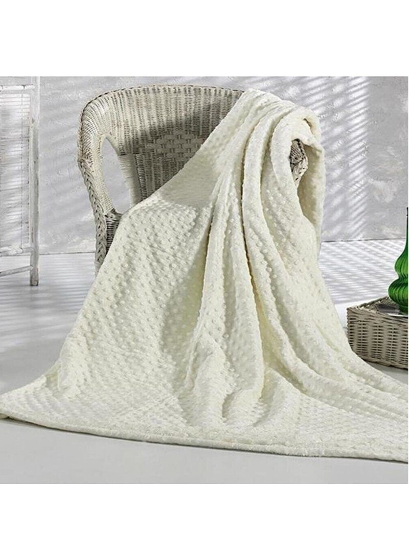 MERINOS - Merino Pearly Bone Double Bud Soft Blanket - Image 1