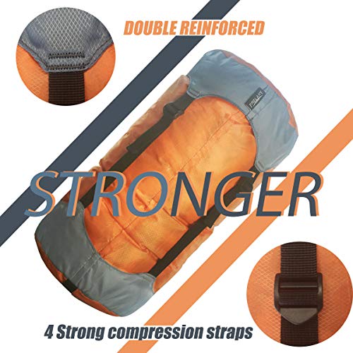Frelaxy Compression Sack, Ultralight Sleeping Bag Stuff Sack Compression Stuff Sack - Space Saving Gear for Camping, Hiking, Backpacking (Orange, XXL) - Image 3