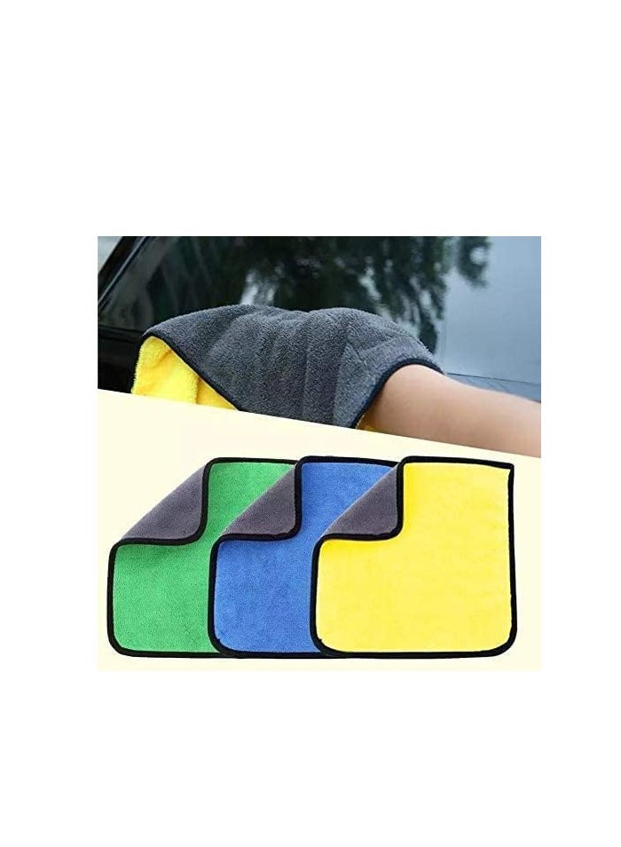 ECVV مناديل تنظيف السيارات المصنوعة من الألياف الدقيقة من ECVV، خالية من الوبر، ذات طبقتين أو غسيل تلميع - 30 × 30 سم - عبوة من 3 قطع - Image 2