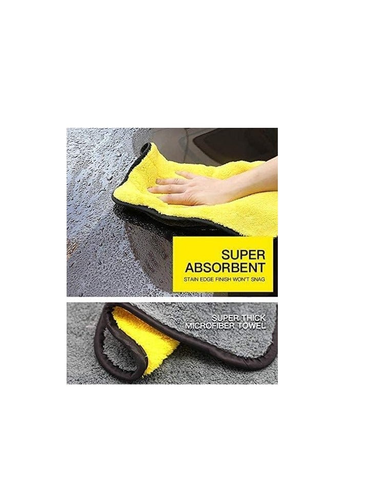 ECVV مناديل تنظيف السيارات المصنوعة من الألياف الدقيقة من ECVV، خالية من الوبر، ذات طبقتين أو غسيل تلميع - 30 × 30 سم - عبوة من 3 قطع - Image 3