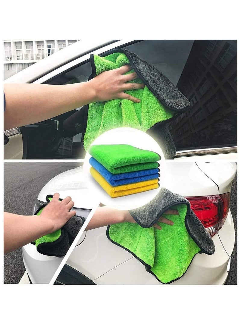 ECVV مناديل تنظيف السيارات المصنوعة من الألياف الدقيقة من ECVV، خالية من الوبر، ذات طبقتين أو غسيل تلميع - 30 × 30 سم - عبوة من 3 قطع - Image 4