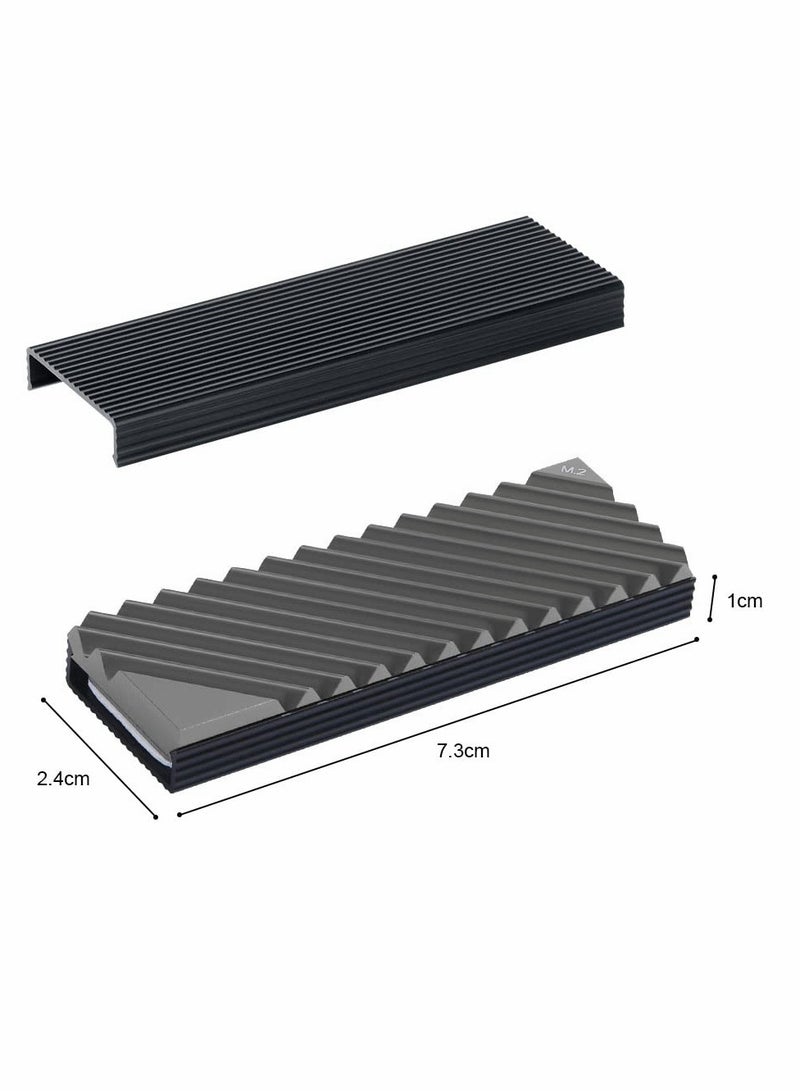 Excefore M.2 Heatsink Cooler, M.2 2280 SSD Heatsink, Aluminum Double-Sided NVME Heat Sinks for PS5 Computer PC -Grey - Image 2