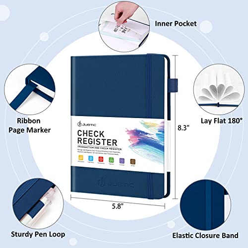 JUBTIC A5 Check Registers for Personal Checkbook, Ledger Transaction Registers Log Book for Small Business. Track Payments, Finances, Deposits, Debit Card and Bank Account - Blue - Image 3