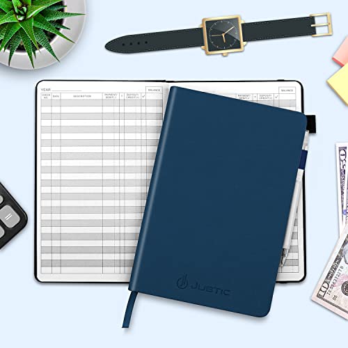 JUBTIC A5 Check Registers for Personal Checkbook, Ledger Transaction Registers Log Book for Small Business. Track Payments, Finances, Deposits, Debit Card and Bank Account - Blue - Image 2