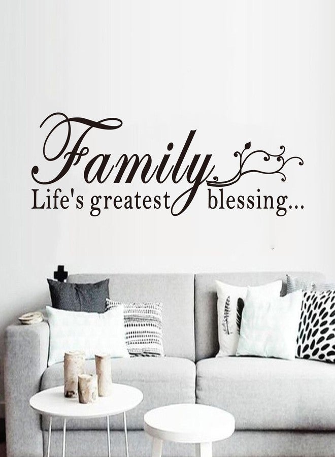 AnFigure Inspirational Family Wall Stickers for Bedroom: Home Quotes Motivational Vinyl Art Wall Decals for Living Room Kitchen Apartment Bathroom - Family Life's Greatest Blessing 25" X 7" - Image 1