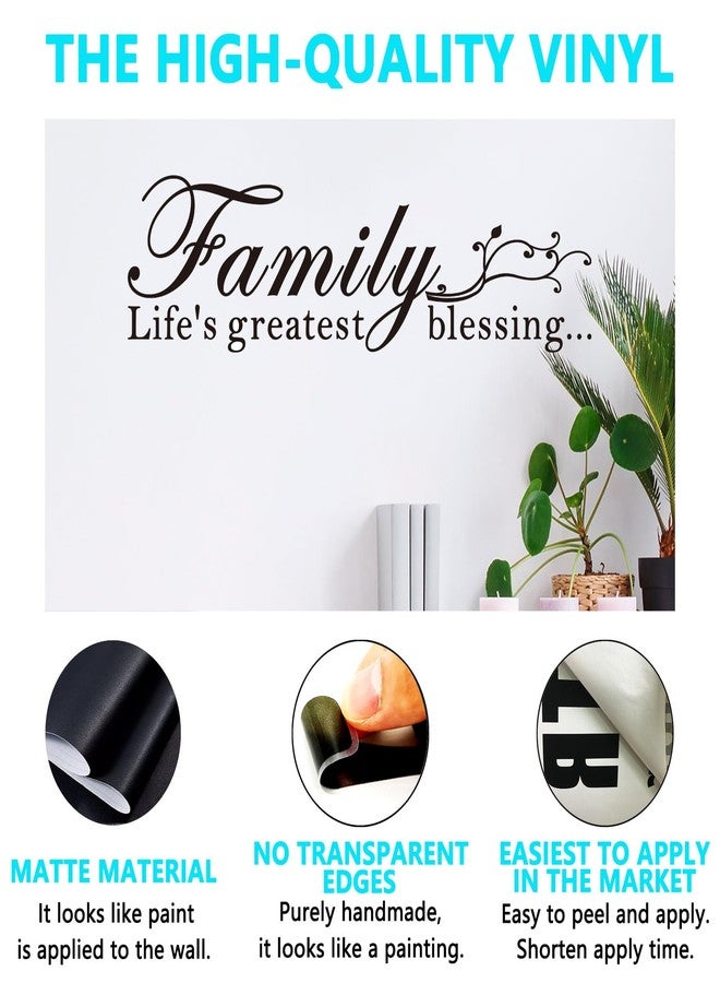 AnFigure Inspirational Family Wall Stickers for Bedroom: Home Quotes Motivational Vinyl Art Wall Decals for Living Room Kitchen Apartment Bathroom - Family Life's Greatest Blessing 25" X 7" - Image 2