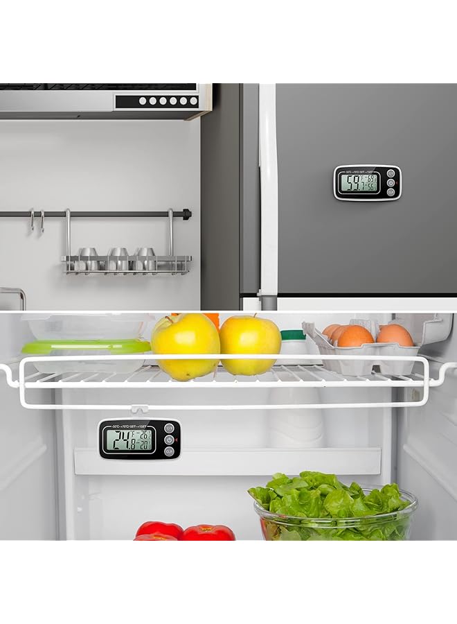 erorex Refrigerator Thermometer New Version 2 Pack Digital Freezer Thermometer Fridge Thermometer With Magnetic Back Lcd Display Max Min Function 3 Mounting Options For Kitchen Home Restaurants - Image 3