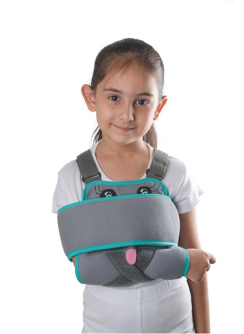 Tynor Universal Shoulder Immobiliser, for Kids | Provides Support & Stabilization for Shoulder Injuries | Comfortable, Adjustable Design for Children | Pack of 1 (Child Size, Grey)