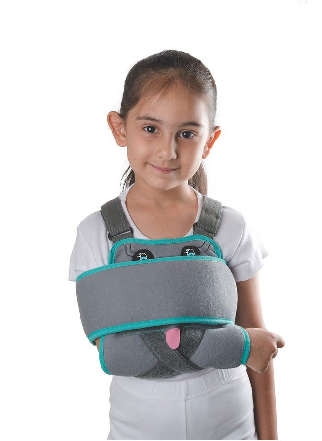 Tynor Universal Shoulder Immobiliser, for Kids | Provides Support & Stabilization for Shoulder Injuries | Comfortable, Adjustable Design for Children | Pack of 1 (Child Size, Grey)