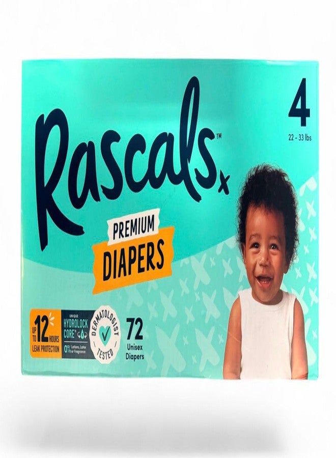 Rascals Premium Baby Diapers Size 4/72 Count,