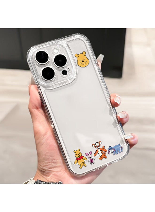 Inkaida Yingkaida Apple 16pro Phone Case New Year Iphone 16pro Protective Cover Full Package Anti-fall Men And Women Creative Protective Shell Transparent Color Painting W Nini Bear - Image 1