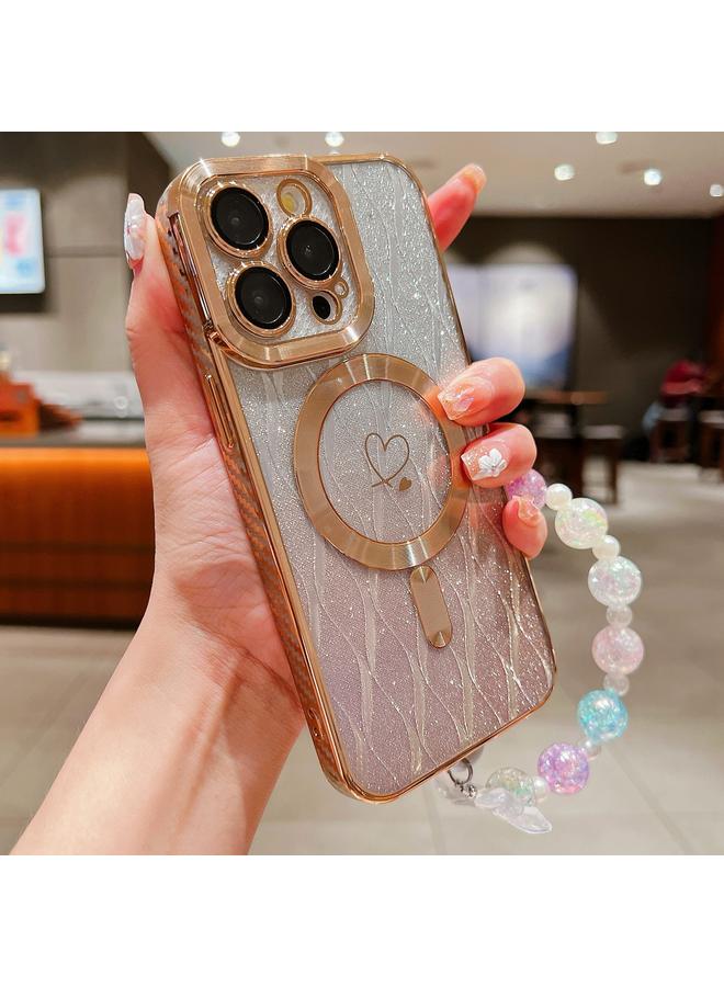 اس-توب جراب لهاتف iPhone 11 Pro من ألياف الكربون Magsafe TPU بتصميم أوراق الشجر المتدرجة اللامعة - Image 1