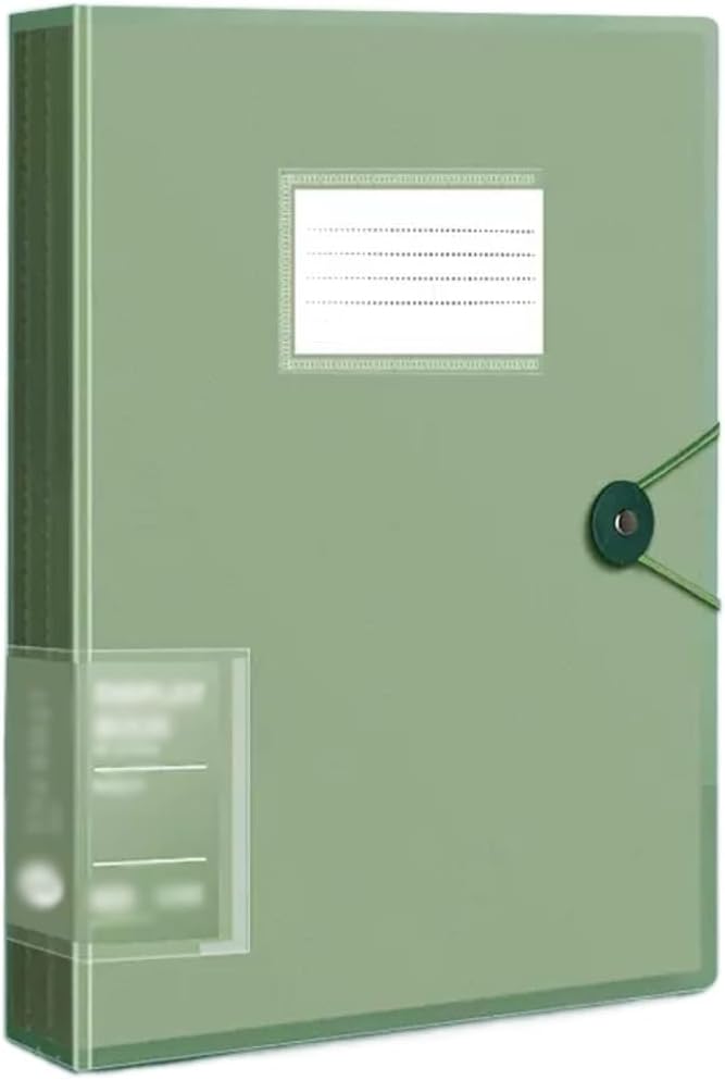 File Folders A4 Data Book Folder Transparent Insert File Folder Loose-Leaf Sorting and Organizing Folder 60 Pages File Storage Folder File Organizer(Green) - Image 1