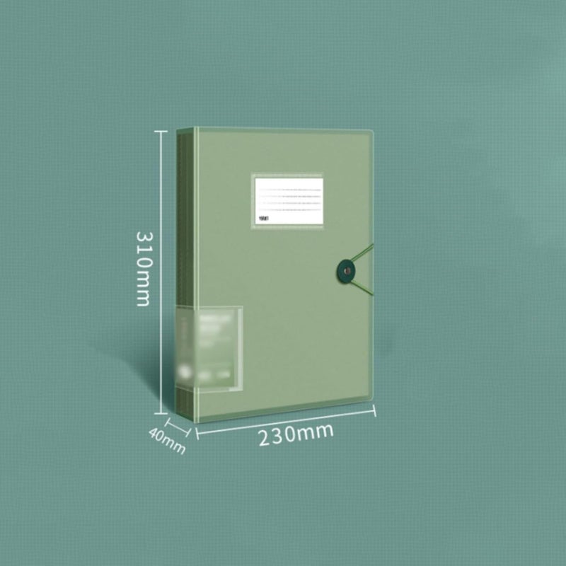 File Folders A4 Data Book Folder Transparent Insert File Folder Loose-Leaf Sorting and Organizing Folder 60 Pages File Storage Folder File Organizer(Green) - Image 2