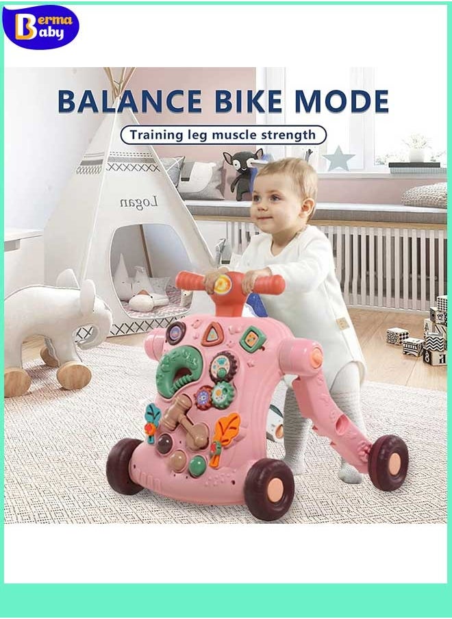 Berma Baby Walker for Baby, Baby Push Walker, Assemble as Scooter/Balance bike/Detachable Panel, Walking Toys for Infants 3-12 Months (Red)  - Image 3