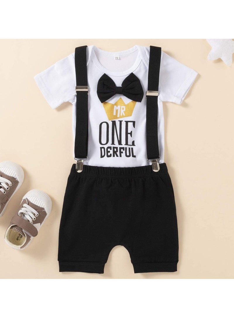 Baby Boy First Birthday Outfit Set Clothes Short Sleeve Romper Short Pants Suspenders Strap Cake Smash Outfit Boy Girl 1st Sets - pzsku/ZDB8EE9B8A7D1DD0534CEZ/45/_/1709621854/6c705b82-9d7b-4f78-bf91-1d7e70f48518