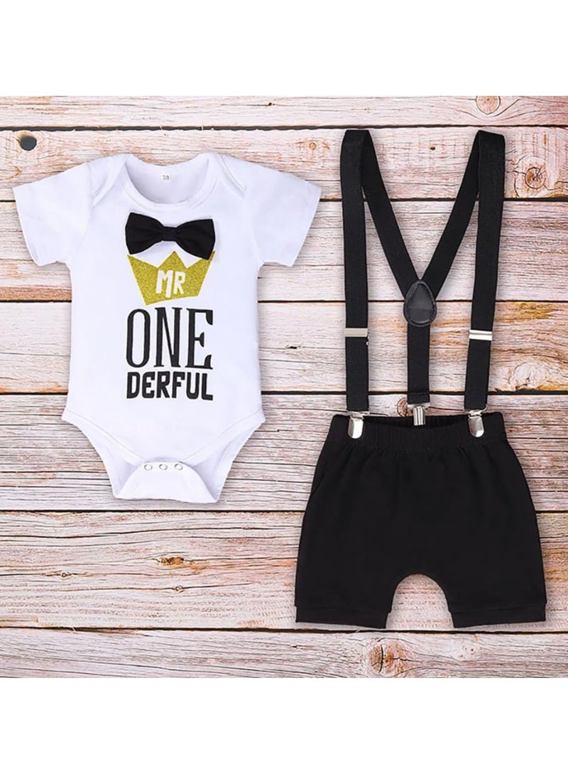 Baby Boy First Birthday Outfit Set Clothes Short Sleeve Romper Short Pants Suspenders Strap Cake Smash Outfit Boy Girl 1st Sets - pzsku/ZDB8EE9B8A7D1DD0534CEZ/45/_/1709621855/1f968340-7791-4f13-ac1a-63dcf3fd758a