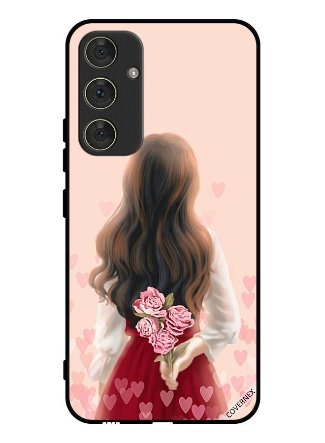 Covernex Protective Case Cover For Samsung Galaxy A34 Girl Hiding Flowers - Image 1