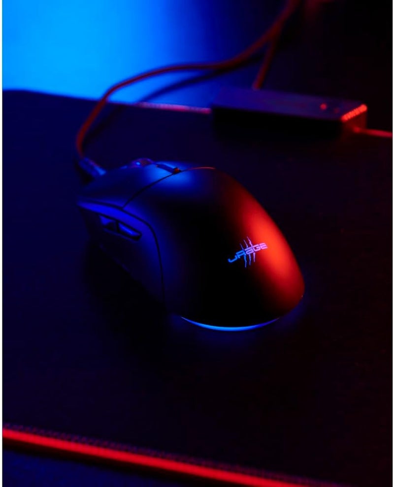 uRage Reaper 250 Gaming Mouse - 6200 DPI PixArt Sensor - 1000Hz Polling - 67g Ultra-Lightweight - 6 Programmable Buttons - RGB 7 Colors - Detachable Cable - TTC Golden Switches - USB Wired PC - Black - Image 4