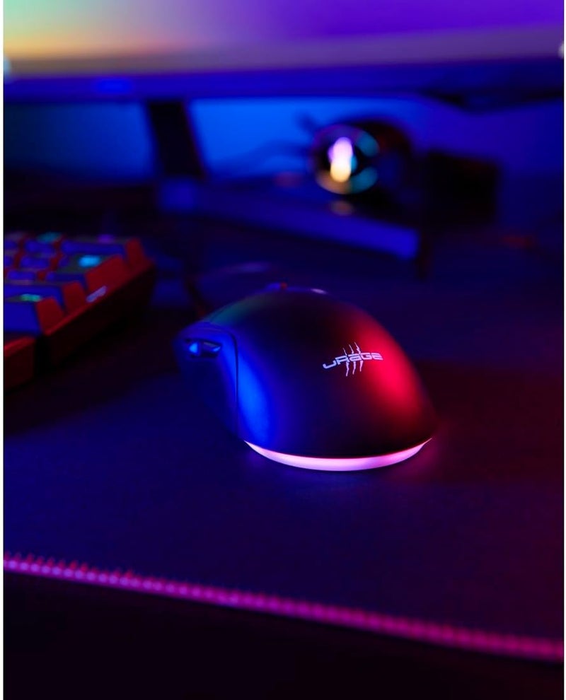 uRage Reaper 250 Gaming Mouse - 6200 DPI PixArt Sensor - 1000Hz Polling - 67g Ultra-Lightweight - 6 Programmable Buttons - RGB 7 Colors - Detachable Cable - TTC Golden Switches - USB Wired PC - Black - Image 3