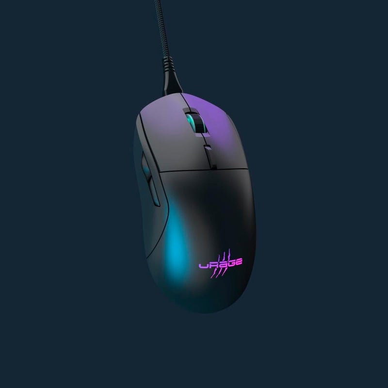 uRage Reaper 250 Gaming Mouse - 6200 DPI PixArt Sensor - 1000Hz Polling - 67g Ultra-Lightweight - 6 Programmable Buttons - RGB 7 Colors - Detachable Cable - TTC Golden Switches - USB Wired PC - Black - Image 2