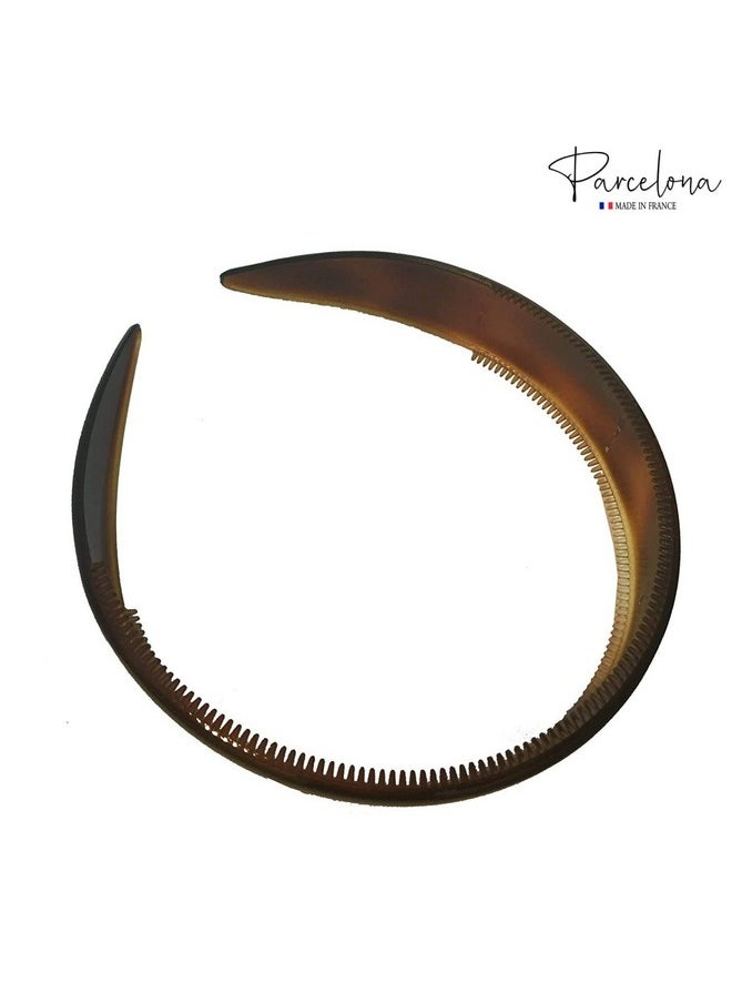 Parcelona Parcelona French Extra Wide Tortoise Shell Brown Celluloid Inner Nibs Flexible Hair Headband Fashion Headband for Women Strong Hold Grip No Slip Durable Styling Girls Hair Accessories, Made in France  - Image 5