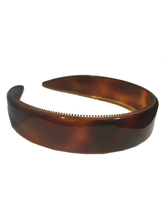 Parcelona Parcelona French Extra Wide Tortoise Shell Brown Celluloid Inner Nibs Flexible Hair Headband Fashion Headband for Women Strong Hold Grip No Slip Durable Styling Girls Hair Accessories, Made in France  - Image 1