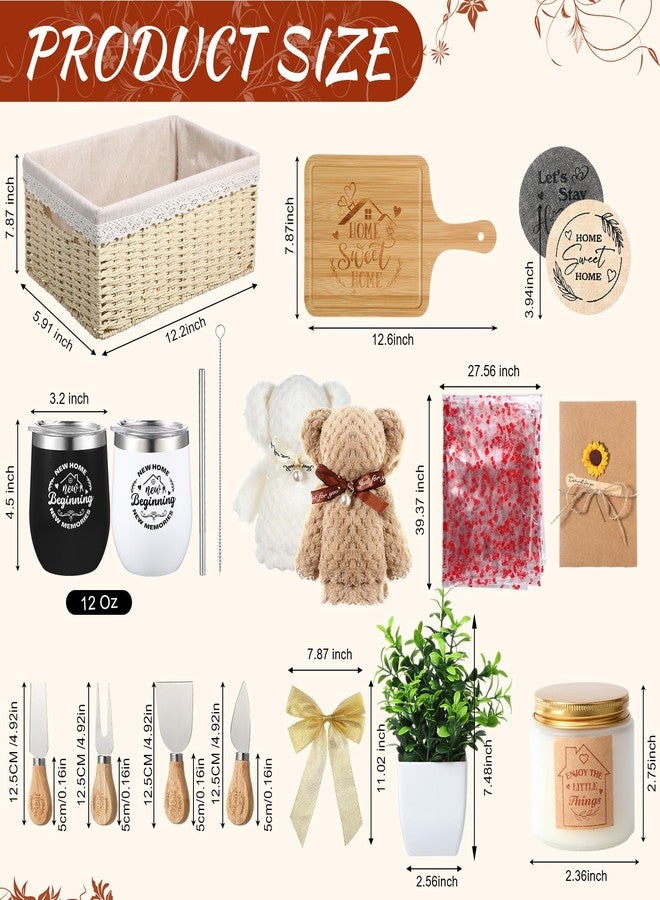 RimCereal House Warming Gifts Basket 21 Pieces Housewarming Gift for New Apartment Closing Gifts for Buyers Couples Women Men New Homeowners Gift Ideas Set(Home,Beige) - Image 2