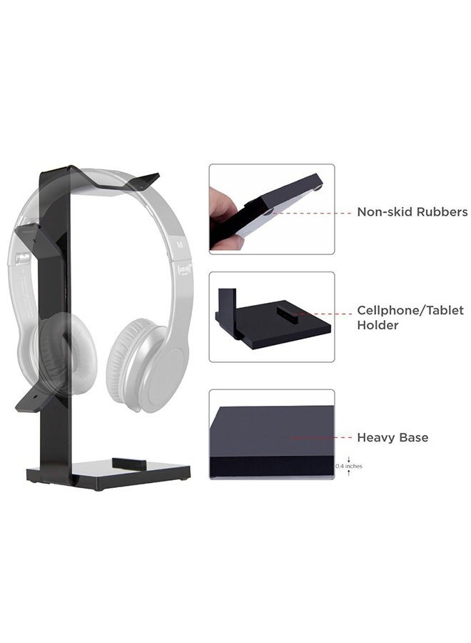 LENND Gaming Headset Headphone Stand Holder with Cable Organizer & Cellphone Stand - Image 3