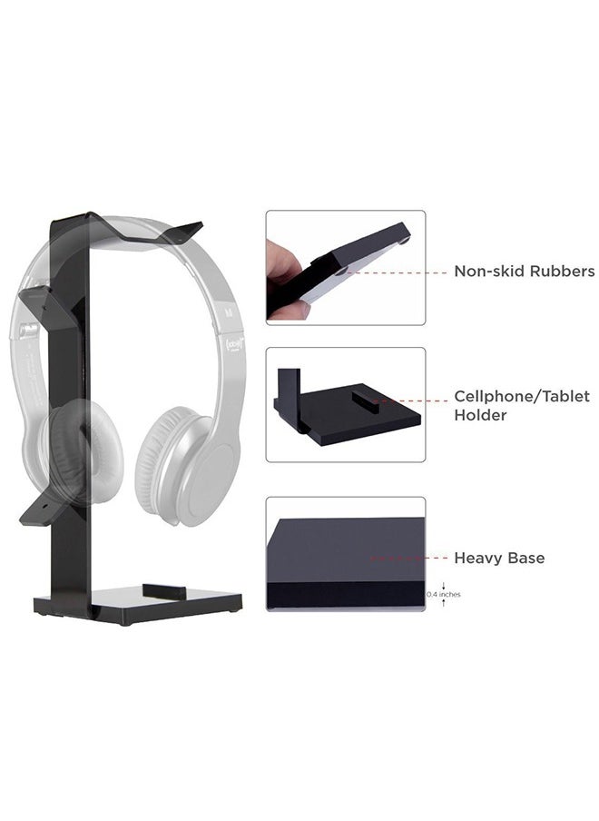 LENND - Gaming Headset Headphone Stand Holder with Cable Organizer & Cellphone Stand - Image 1