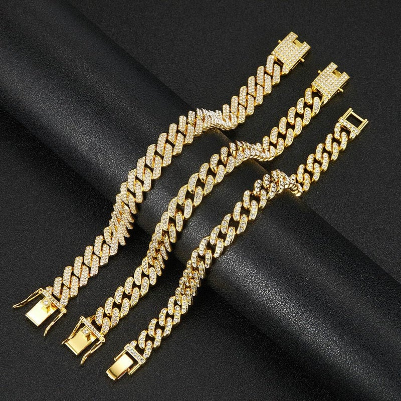 Jacruces 14K Gold Plated Ankle Bracelets for Women Cuban Link Anklets Plus Size Ankle Bracelet Layered Link Anklet Set Rhinestone Bling Anklets Jewelry for Women Gift Set - Image 5