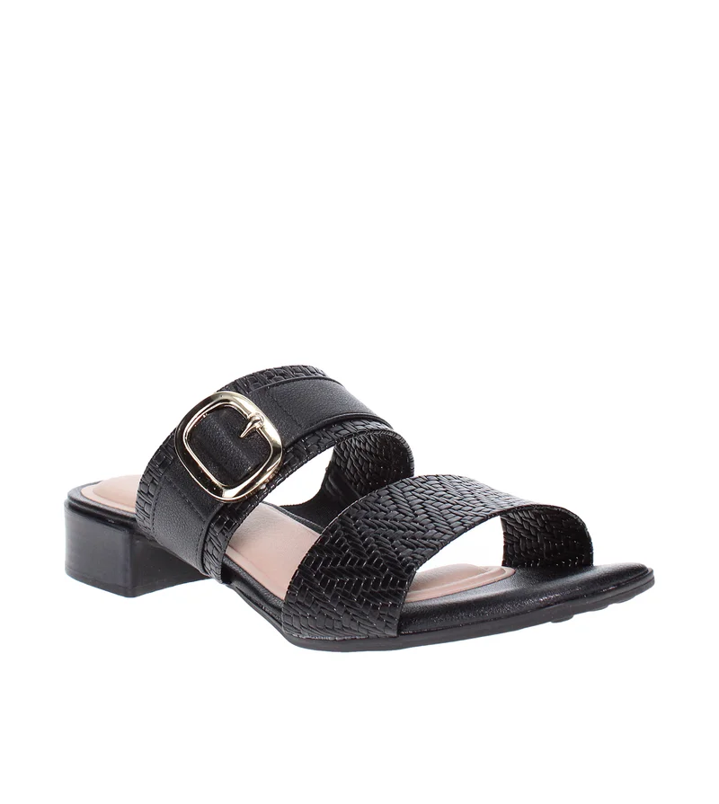 مودار Modare Ladies Low Heel Sandals Black | Made In Brazil