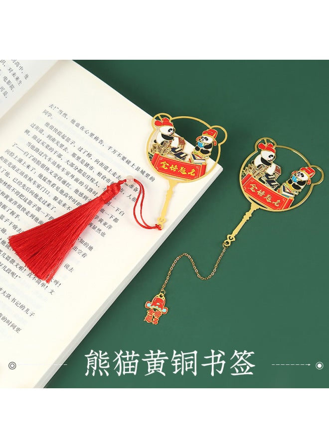 HELPS Creative Metal Inspirational Bookmarks Children's Cartoon Pendants Chinese Style Small Gifts Student Reading Mark Book Page Clips - Image 2