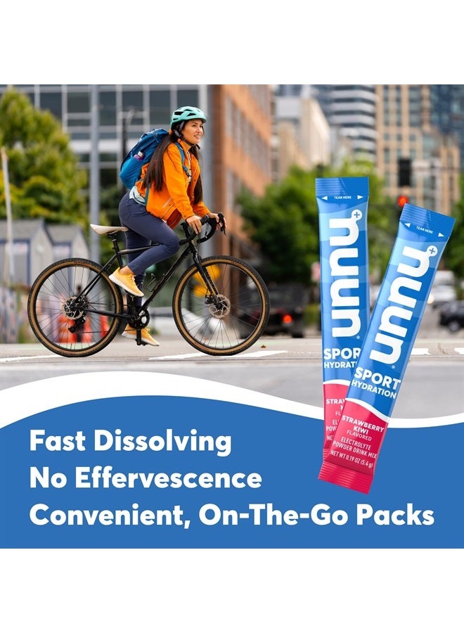 Nuun Sport Electrolyte Powder Packets - Strawberry Kiwi Flavor | 5 Essential Electrolytes for Hydration | Easy Open Drink Mix with Magnesium | 1g Sugar | Non GMO, Vegan | 16 Single Serving Sticks - Image 4