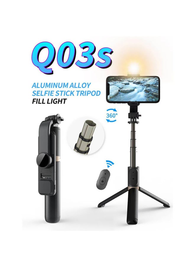 Q Series Selfie Stick Mobile Phone Live Tripod Q07 Ring LED Light Q08 Handheld Selfie Stick Anti-shake Tripod-Color:Q12 Selfie Stick